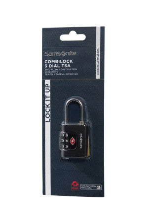 Samsonite TA Revolution TSA-kombinationslås med 3 siffror (Svart)